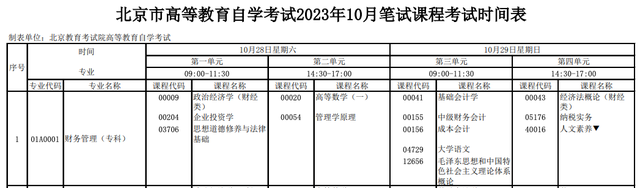 2023年北京市自學考試安排出爐！14門課程啟用新教材(圖2)